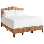 Structure de lit en rotin tressé Naturel/Espresso et Marron/Espresso – Grand lit (Full/Queen), 1 personne