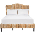 Structure de lit en rotin tressé Naturel/Espresso et Marron/Espresso – Grand lit (Full/Queen), 1 personne