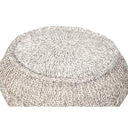 Pouf ottoman tricoté câble gris, moyen, 1 personne