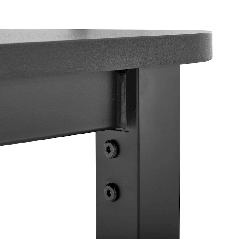 Bureau d'angle en L noir avec tapis de souris, pour une personne