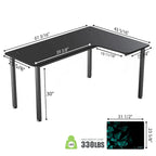 Bureau d'angle en L noir avec tapis de souris, pour une personne