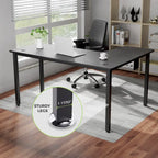 Bureau d'angle en L noir avec tapis de souris, pour une personne