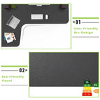 Bureau d'angle en L noir avec tapis de souris, pour une personne