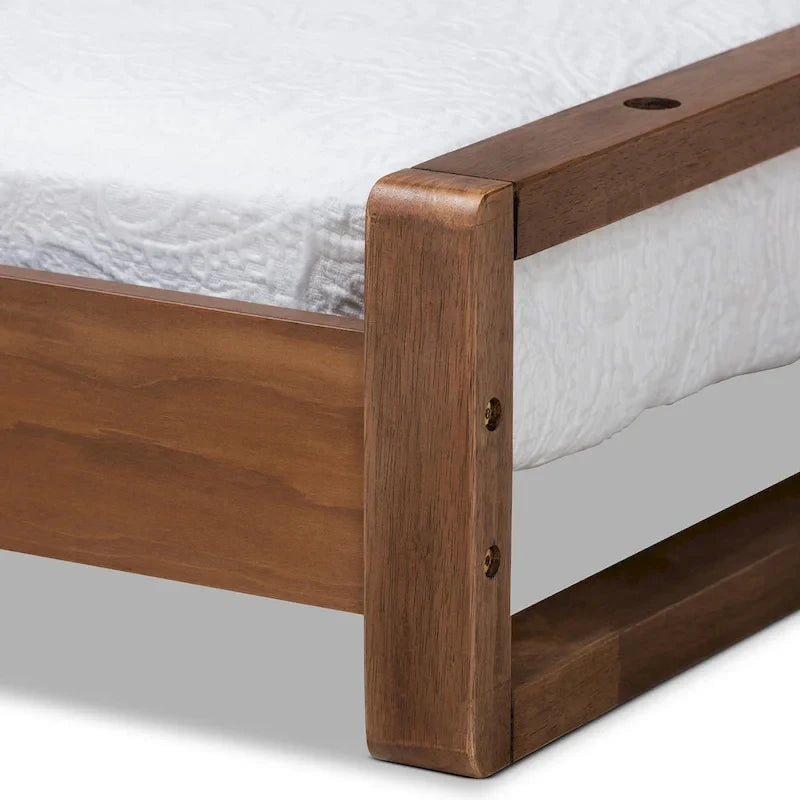 Cadre de lit extensible moderne en noyer, une place ou deux