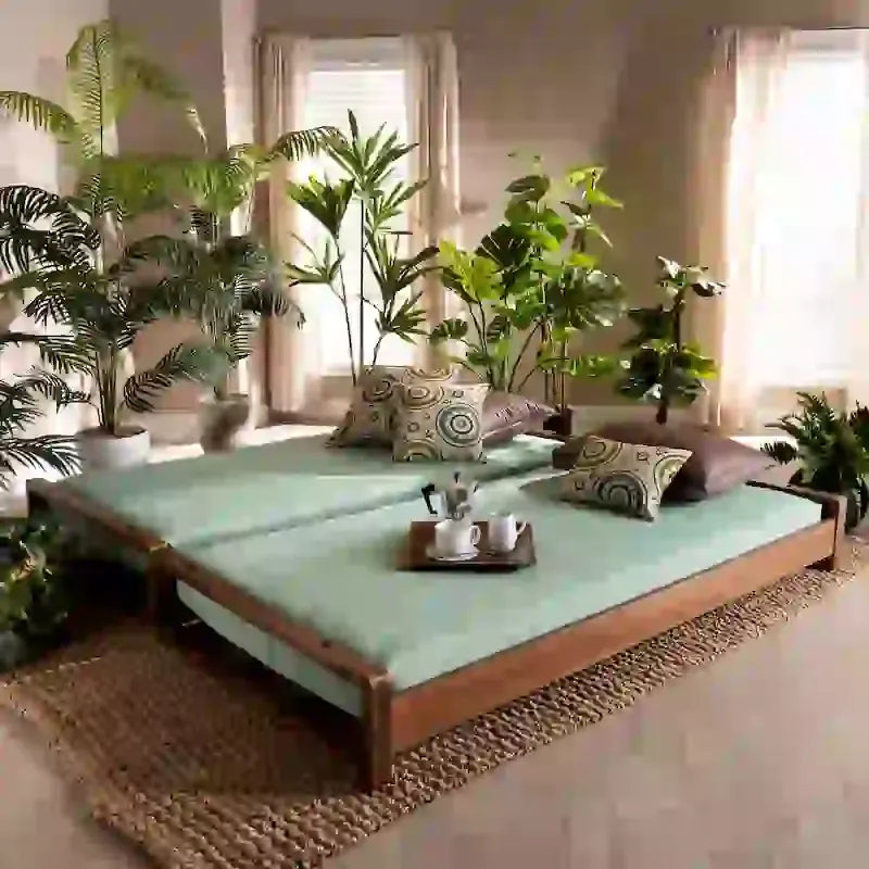 Cadre de lit extensible moderne en noyer, une place ou deux