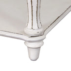 Table de chevet à pied traditionnel antique blanc, simple