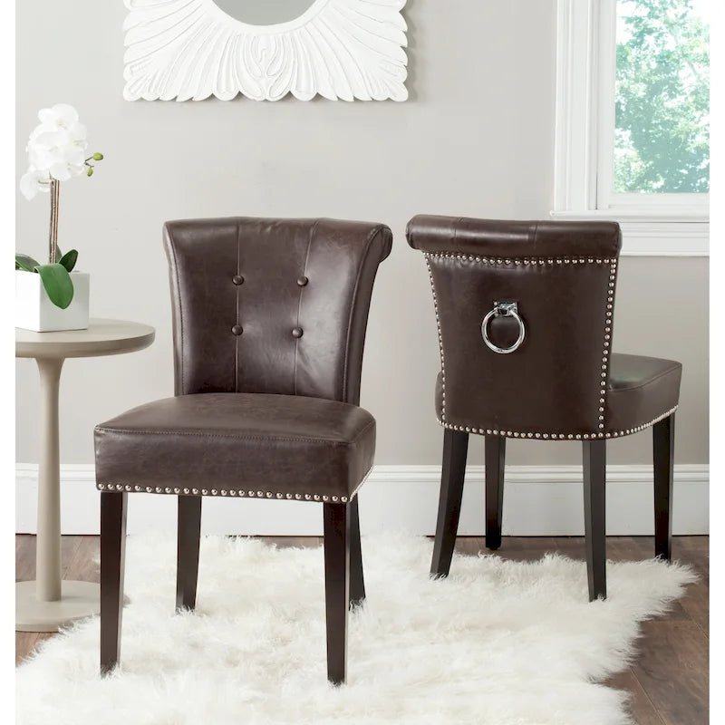 Chaise de salle à manger, Beige/Brun antique/Taupe/Gris/Gris huître, Rembourrée, Lot de 2