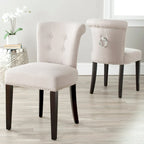 Chaise de salle à manger, Beige/Brun antique/Taupe/Gris/Gris huître, Rembourrée, Lot de 2
