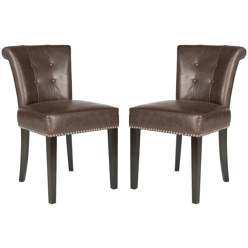 Chaise de salle à manger, Beige/Brun antique/Taupe/Gris/Gris huître, Rembourrée, Lot de 2