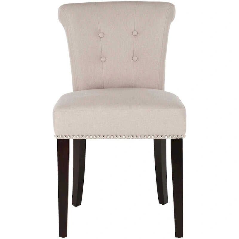 Chaise de salle à manger, Beige/Brun antique/Taupe/Gris/Gris huître, Rembourrée, Lot de 2