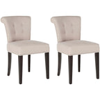 Chaise de salle à manger, Beige/Brun antique/Taupe/Gris/Gris huître, Rembourrée, Lot de 2