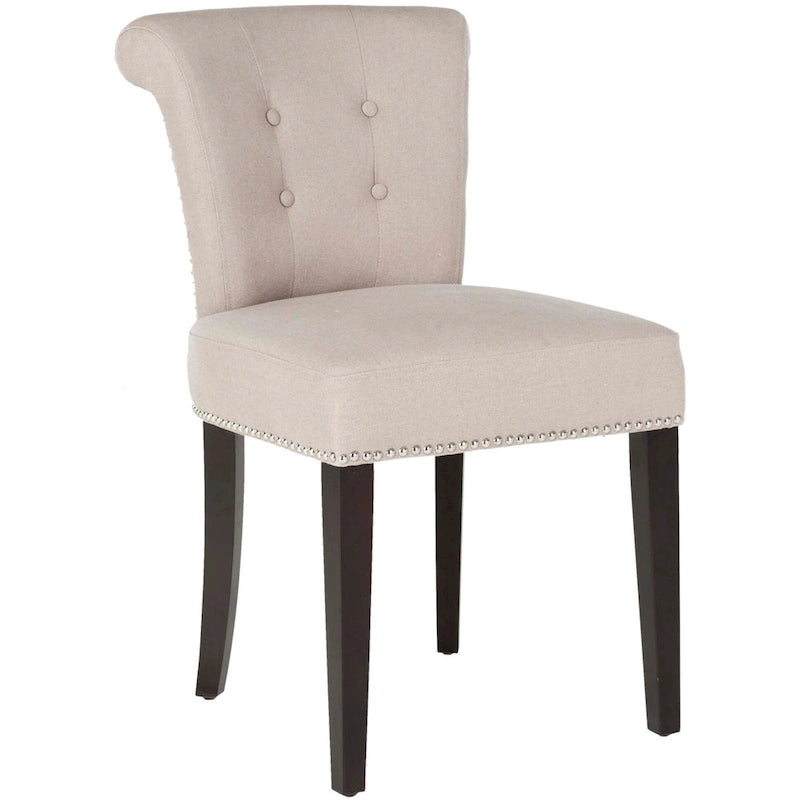 Chaise de salle à manger, Beige/Brun antique/Taupe/Gris/Gris huître, Rembourrée, Lot de 2