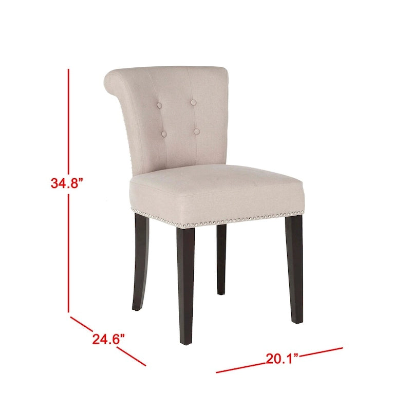 Chaise de salle à manger, Beige/Brun antique/Taupe/Gris/Gris huître, Rembourrée, Lot de 2