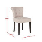 Chaise de salle à manger, Beige/Brun antique/Taupe/Gris/Gris huître, Rembourrée, Lot de 2