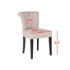 Chaise de salle à manger, Beige/Brun antique/Taupe/Gris/Gris huître, Rembourrée, Lot de 2