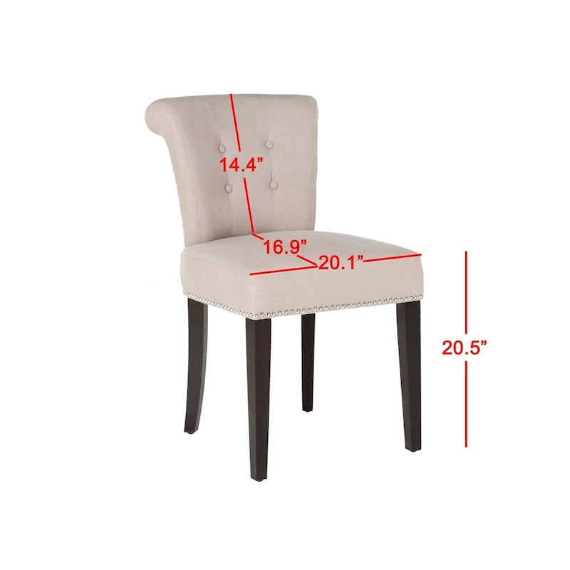 Chaise de salle à manger, Beige/Brun antique/Taupe/Gris/Gris huître, Rembourrée, Lot de 2