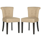 Chaise de salle à manger, Beige/Brun antique/Taupe/Gris/Gris huître, Rembourrée, Lot de 2