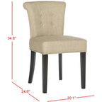 Chaise de salle à manger, Beige/Brun antique/Taupe/Gris/Gris huître, Rembourrée, Lot de 2