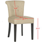 Chaise de salle à manger, Beige/Brun antique/Taupe/Gris/Gris huître, Rembourrée, Lot de 2