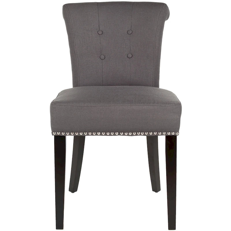 Chaise de salle à manger, Beige/Brun antique/Taupe/Gris/Gris huître, Rembourrée, Lot de 2