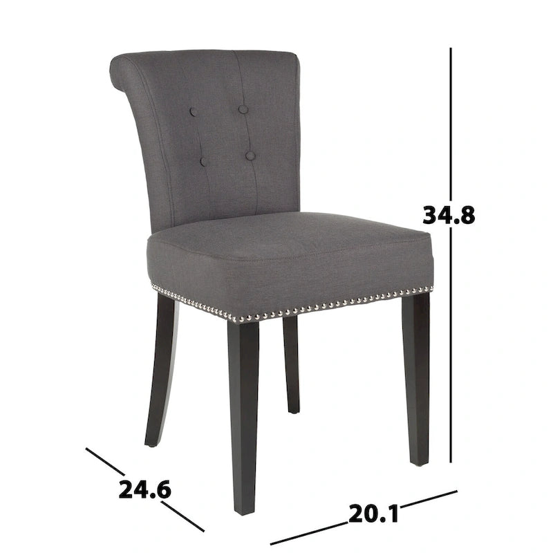 Chaise de salle à manger, Beige/Brun antique/Taupe/Gris/Gris huître, Rembourrée, Lot de 2