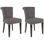 Chaise de salle à manger, Beige/Brun antique/Taupe/Gris/Gris huître, Rembourrée, Lot de 2