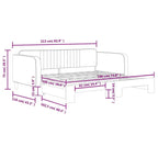 Lit de repos gris clair en velours avec lit gigogne, 2 places