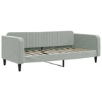 Lit de repos gris clair en velours avec lit gigogne, 2 places