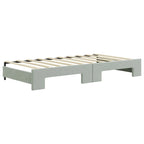 Lit de repos gris clair en velours avec lit gigogne, 2 places