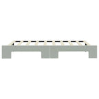 Lit de repos gris clair en velours avec lit gigogne, 2 places