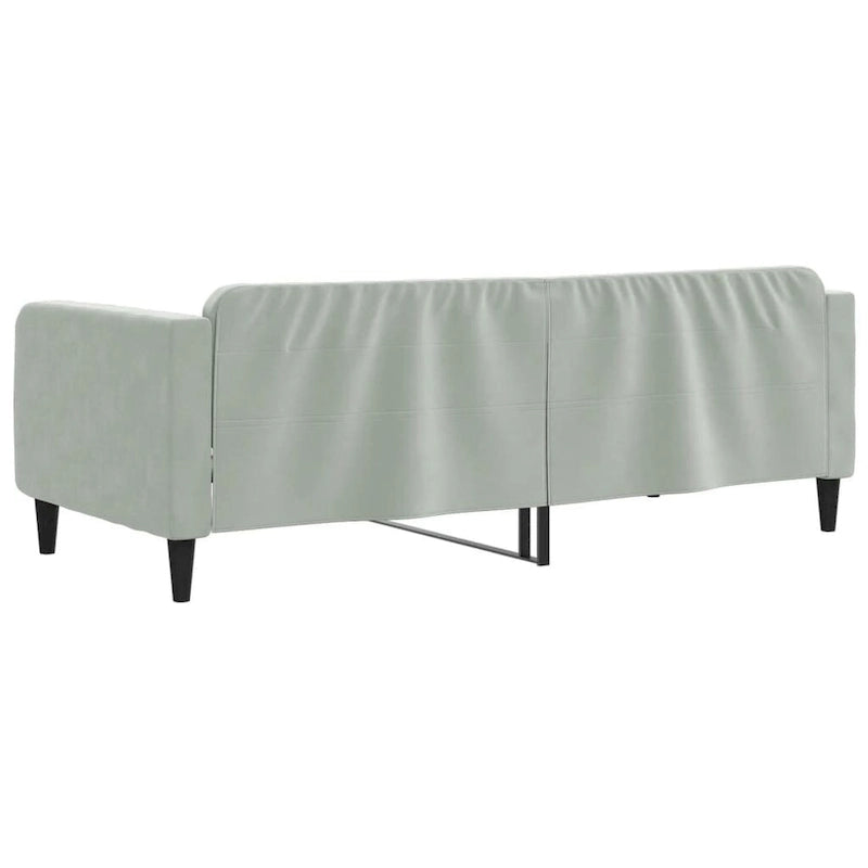 Lit de repos gris clair en velours avec lit gigogne, 2 places