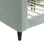 Lit de repos gris clair en velours avec lit gigogne, 2 places