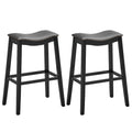 Gymax Lot de 2 tabourets de bar selle chaises de cuisine hauteur bar avec caoutchouc
