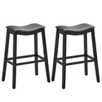 Gymax Lot de 2 tabourets de bar selle chaises de cuisine hauteur bar avec caoutchouc