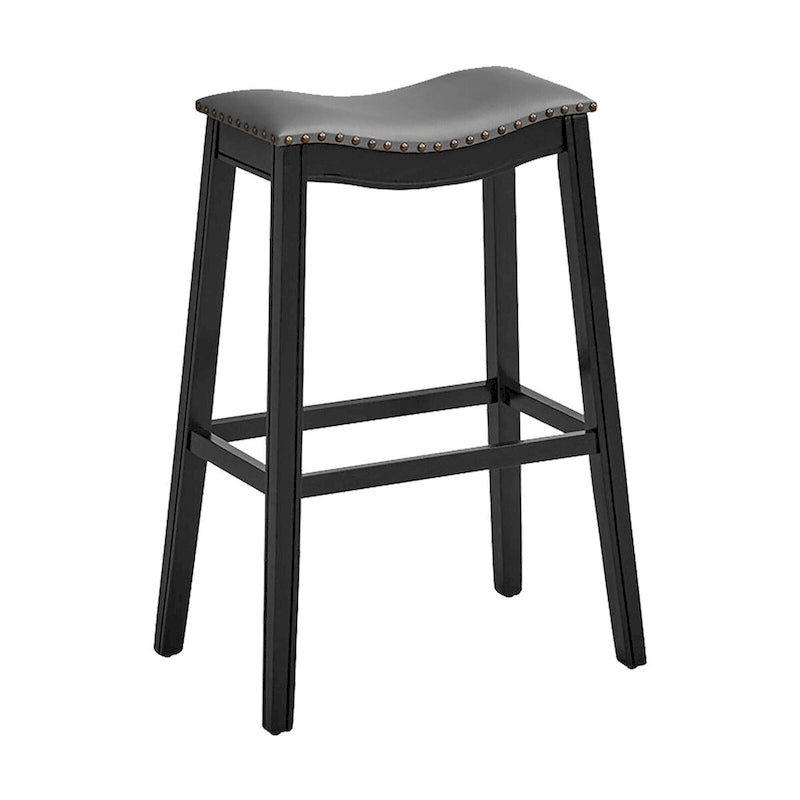 Gymax Lot de 2 tabourets de bar selle chaises de cuisine hauteur bar avec caoutchouc