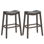 Gymax Lot de 2 tabourets de bar selle chaises de cuisine hauteur bar avec caoutchouc