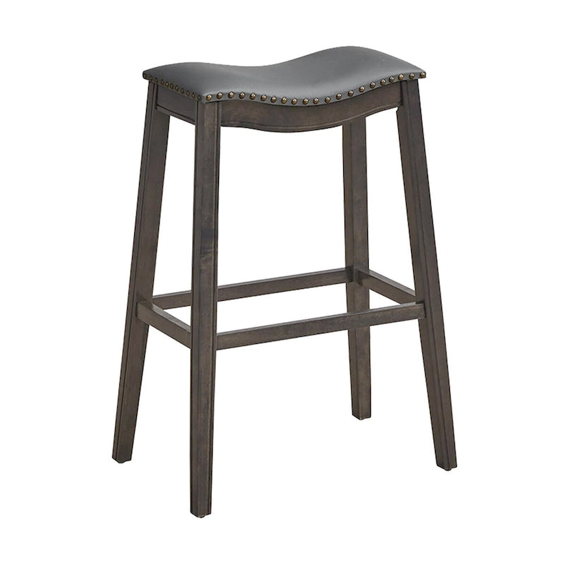 Gymax Lot de 2 tabourets de bar selle chaises de cuisine hauteur bar avec caoutchouc