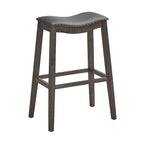 Gymax Lot de 2 tabourets de bar selle chaises de cuisine hauteur bar avec caoutchouc