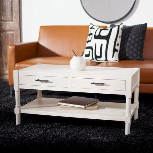 SAFAVIEH Alene 2-Drawer Bottom Shelf Coffee Table - 37.8  W x 19  L x 19  H - 38Wx19Dx19H