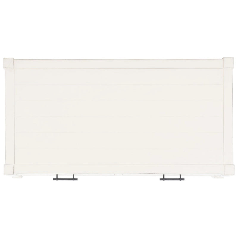 Table basse à étagère inférieure à 2 tiroirs – Blanc vieilli / Gris délavé / Noir / Marron