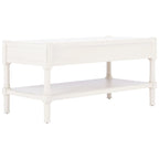 Table basse à étagère inférieure à 2 tiroirs – Blanc vieilli / Gris délavé / Noir / Marron