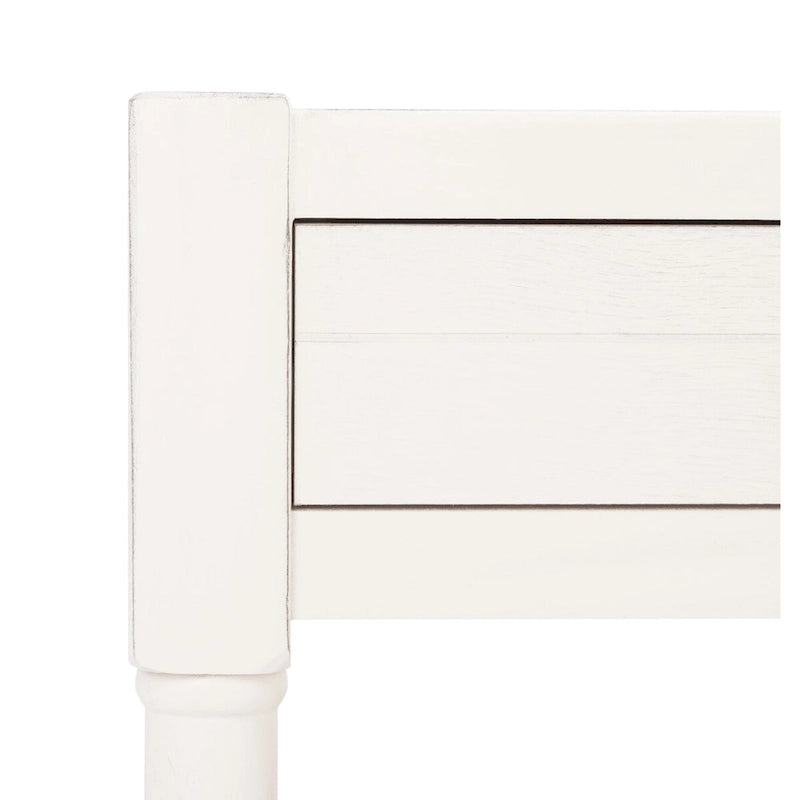 Table basse à étagère inférieure à 2 tiroirs – Blanc vieilli / Gris délavé / Noir / Marron