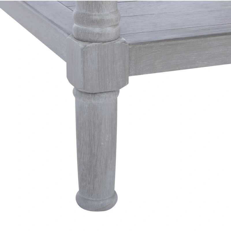 Table basse à étagère inférieure à 2 tiroirs – Blanc vieilli / Gris délavé / Noir / Marron