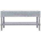 Table basse à étagère inférieure à 2 tiroirs – Blanc vieilli / Gris délavé / Noir / Marron