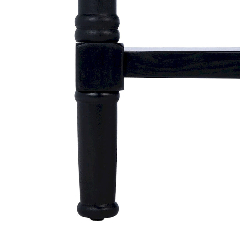 Table basse à étagère inférieure à 2 tiroirs – Blanc vieilli / Gris délavé / Noir / Marron