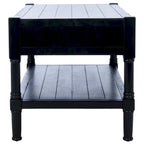 Table basse à étagère inférieure à 2 tiroirs – Blanc vieilli / Gris délavé / Noir / Marron