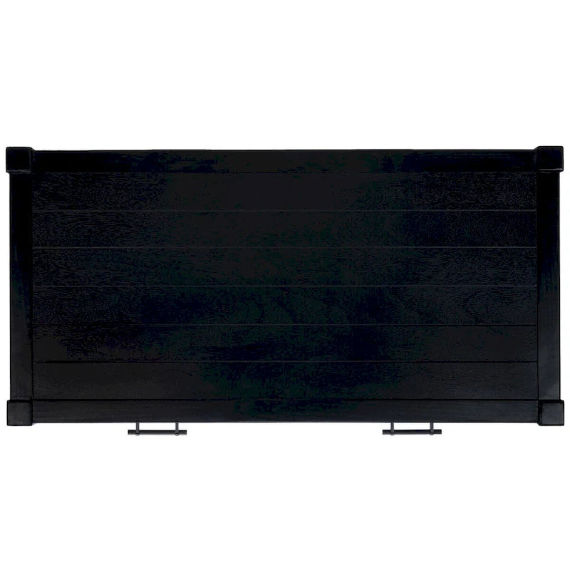 Table basse à étagère inférieure à 2 tiroirs – Blanc vieilli / Gris délavé / Noir / Marron