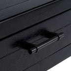 Table basse à étagère inférieure à 2 tiroirs – Blanc vieilli / Gris délavé / Noir / Marron