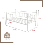 Cadre de lit de repos en métal noir/or/blanc, taille double, canapé-lit, 1 personne