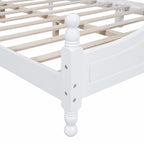 Lit plateforme rétro en bois pleine grandeur, blanc/noir, support à lattes en bois, 1 personne